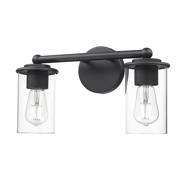 Z-Lite Thayer 2 Light Matte Black Vanity Light