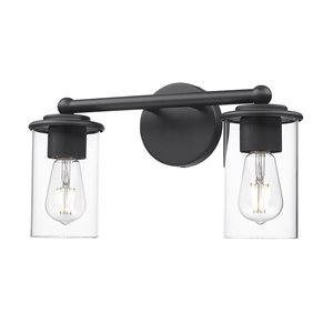 Z-Lite Thayer 2 Light Matte Black Vanity Light