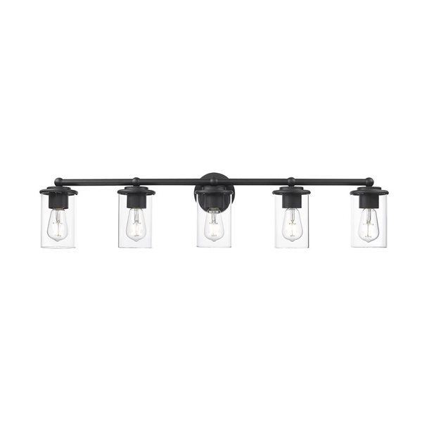 Z-Lite Thayer 5 Light Matte Black Vanity Light