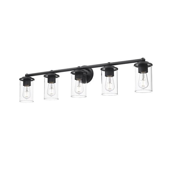 Z-Lite Thayer 5 Light Matte Black Vanity Light