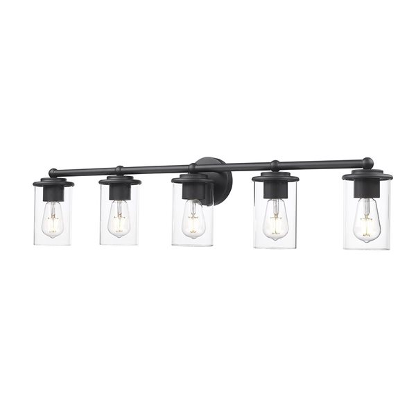 Z-Lite Thayer 5 Light Matte Black Vanity Light