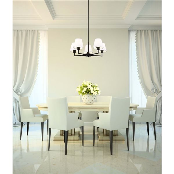 lilly❤︎ Z-Lite Leila 5 Light Matte Black Chandelier 744-26R-MB | RONA