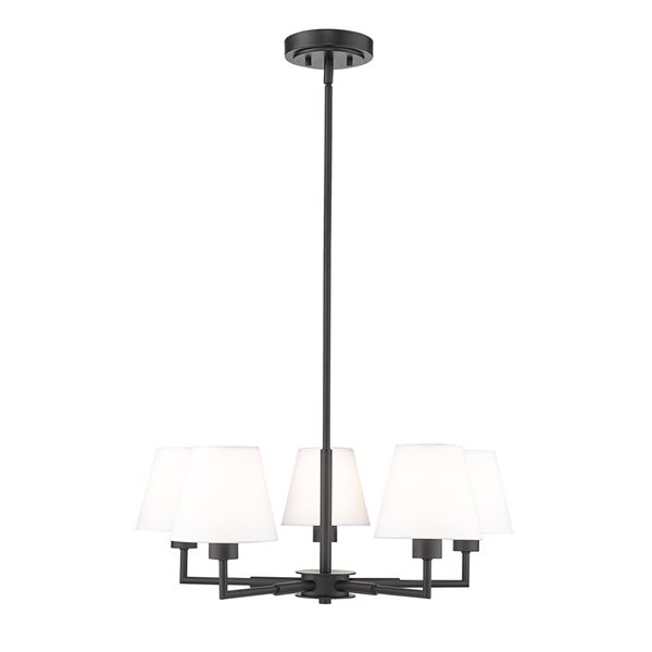 lilly❤︎ Z-Lite Leila 5 Light Matte Black Chandelier 744-26R-MB | RONA