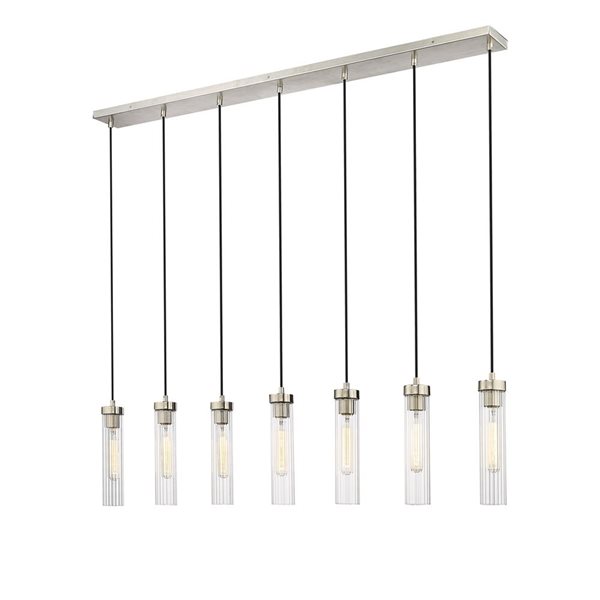 Z-Lite Beau 7 Light Brushed Nickel Linear Chandelier