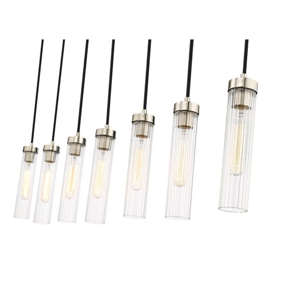 Z-Lite Beau 7 Light Brushed Nickel Linear Chandelier