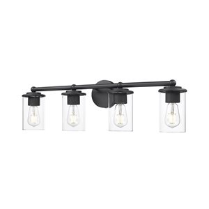 Z-Lite Thayer 4 Light Matte Black Vanity Light