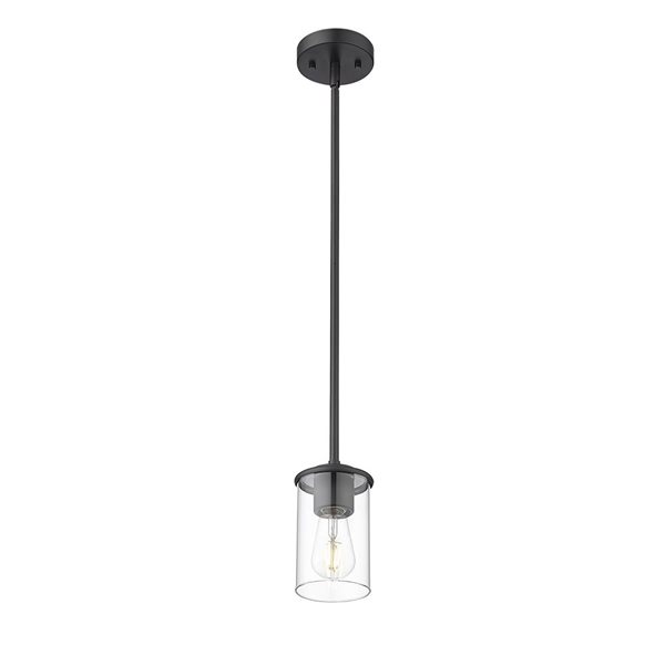 Z-Lite Thayer 1 Light Matte Black Pendant