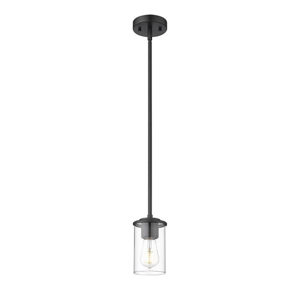 Z-Lite Thayer 1 Light Matte Black Pendant