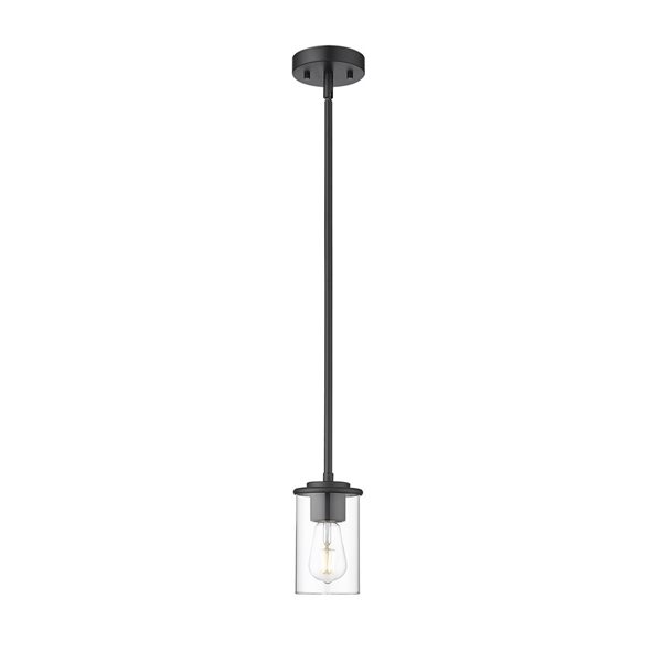 Z-Lite Thayer 1 Light Matte Black Pendant