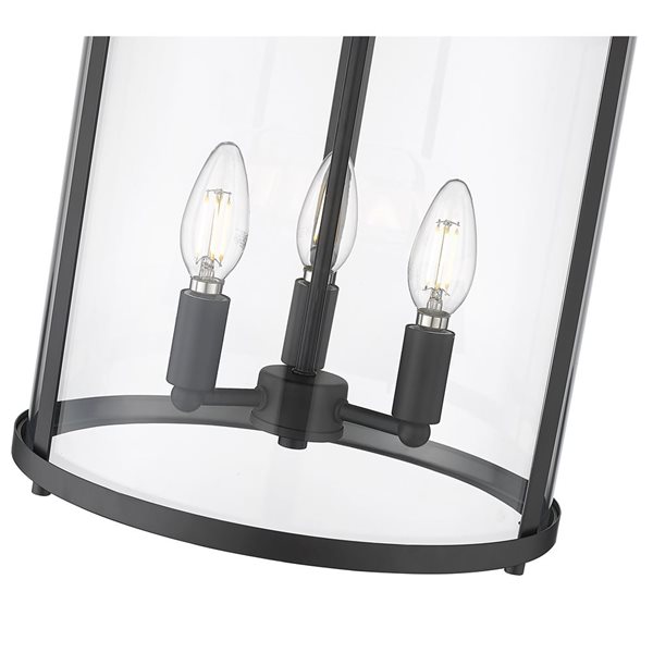 Z-Lite Thayer 3 Light Matte Black Flush Mount