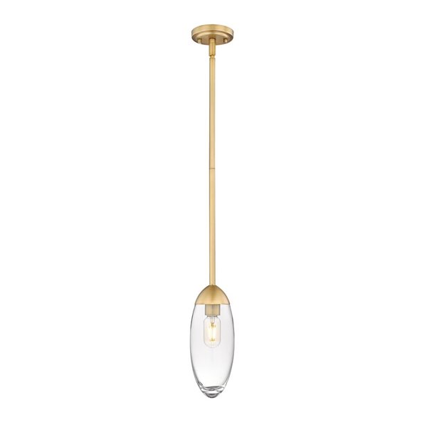 Z-Lite Arden 1 Light Rubbed Brass Pendant