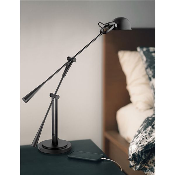 Z-Lite Grammercy Park 1 Light Matte Black Table Lamp