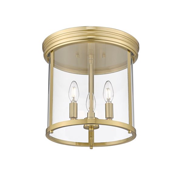 Z-Lite Thayer 3 Light Luxe Gold Flush Mount