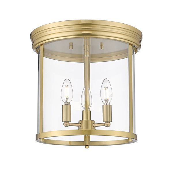 Z-Lite Thayer 3 Light Luxe Gold Flush Mount