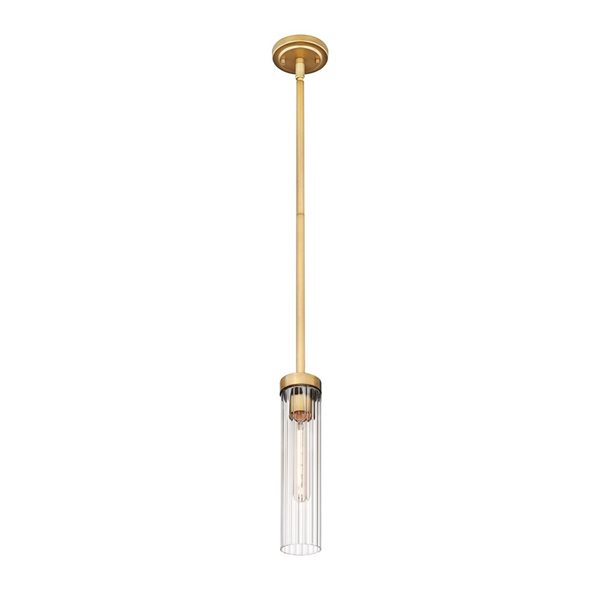 Z-Lite Beau 1 Light Rubbed Brass Pendant