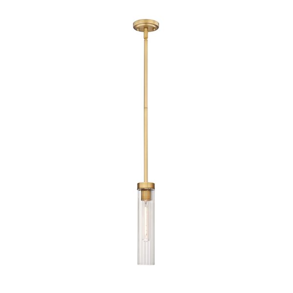 Z-Lite Beau 1 Light Rubbed Brass Pendant