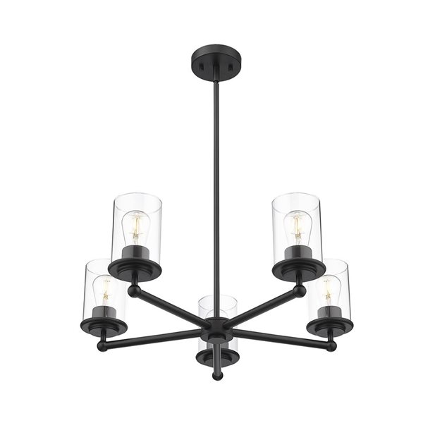 Z-Lite Thayer 5 Light Matte Black Chandelier