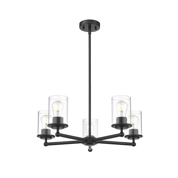 Z-Lite Thayer 5 Light Matte Black Chandelier