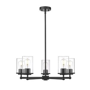 Z-Lite Thayer 5 Light Matte Black Chandelier