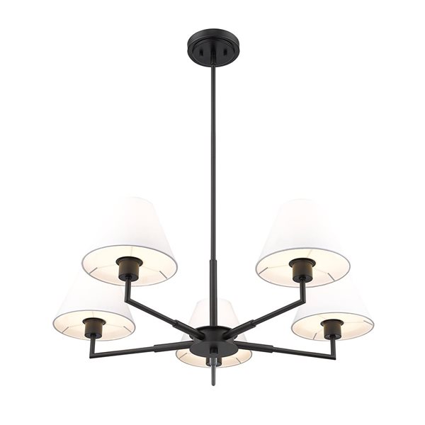 Z-Lite Leila 5 Light Matte Black Chandelier