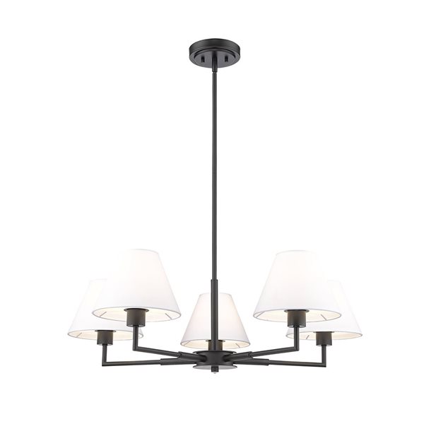 Z-Lite Leila 5 Light Matte Black Chandelier