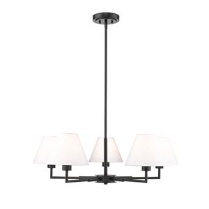 Z-Lite Leila 5 Light Matte Black Chandelier