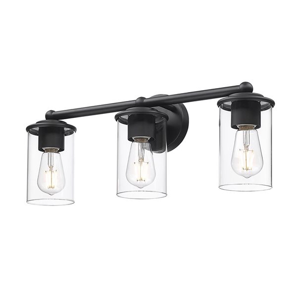 Z-Lite Thayer 3 Light Matte Black Vanity Light