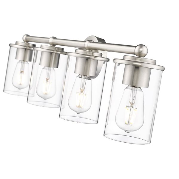 Z-Lite Thayer 4 Light Brushed Nickel Vanity Light 742-4V-BN | RONA Z-Lite Thayer 4 Light Brushed Nickel Vanity Light 742-4V-BN | RONA