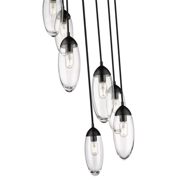 Z-Lite Arden 7 Light Matte Black Chandelier