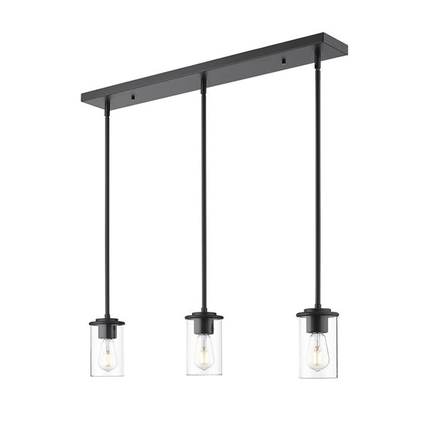 Z-Lite Thayer 3 Light Matte Black Pendant