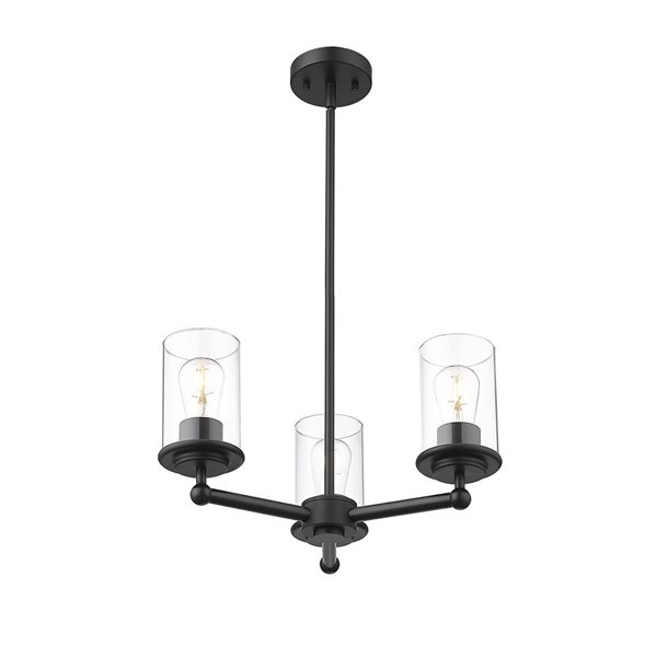 Z-Lite Thayer 3 Light Matte Black Chandelier