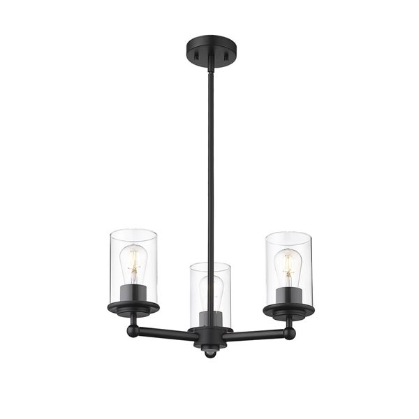Z-Lite Thayer 3 Light Matte Black Chandelier