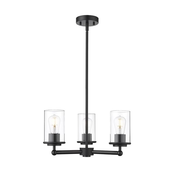 Z-Lite Thayer 3 Light Matte Black Chandelier