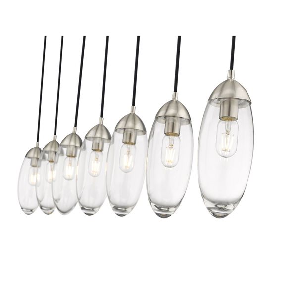 Z-Lite Arden 7 Light Brushed Nickel Linear Chandelier