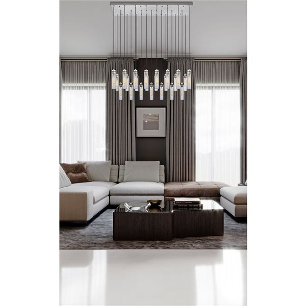 Z-Lite Beau 23 Light Brushed Nickel Linear Chandelier