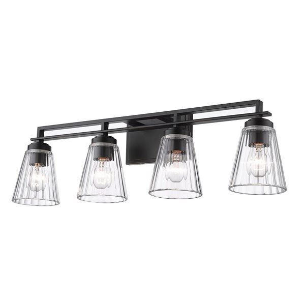 Z-Lite Lyna 30.5-in Matte Black 4-Light Vanity Light