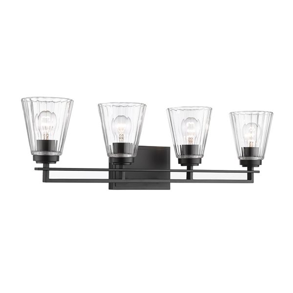 Z-Lite Lyna 30.5-in Matte Black 4-Light Vanity Light