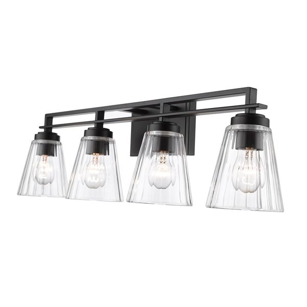 Z-Lite Lyna 30.5-in Matte Black 4-Light Vanity Light