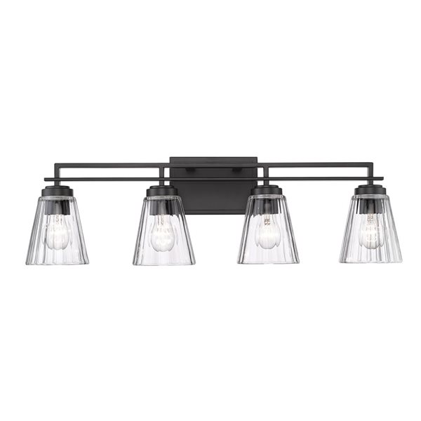 Z-Lite Lyna 30.5-in Matte Black 4-Light Vanity Light