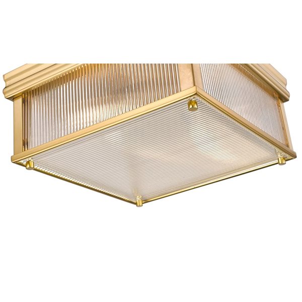 Z-Lite Carnaby 13-in Modern Gold 2-Light Square Flush-Mount Light