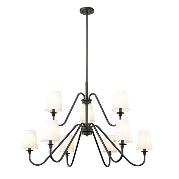 Z-Lite Gianna 46-in Matte Black 9-Light Tiered Chandelier