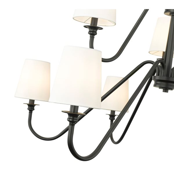 Z-Lite Gianna 46-in Matte Black 9-Light Tiered Chandelier