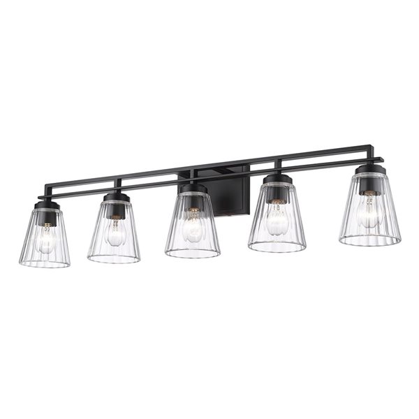 Z-Lite Lyna 38.75-in Matte Black 5-Light Vanity Light