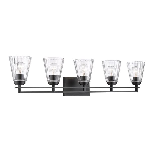 Z-Lite Lyna 38.75-in Matte Black 5-Light Vanity Light