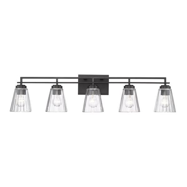 Z-Lite Lyna 38.75-in Matte Black 5-Light Vanity Light