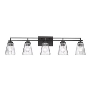 Z-Lite Lyna 38.75-in Matte Black 5-Light Vanity Light