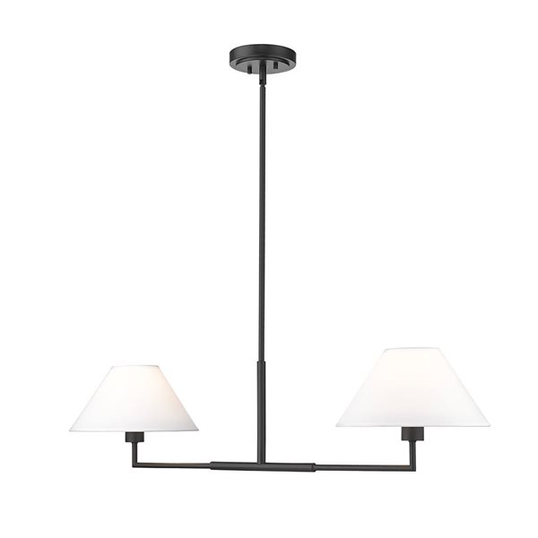 Z-Lite Leila 42-inMatte Black 2-Light Linear Chandelier