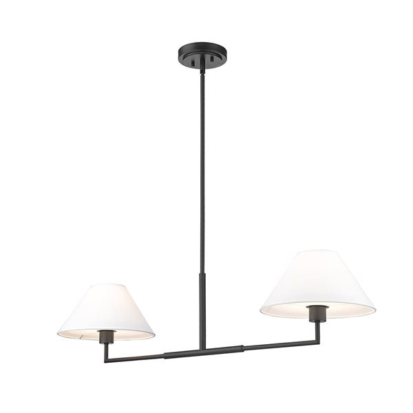 Z-Lite Leila 42-inMatte Black 2-Light Linear Chandelier