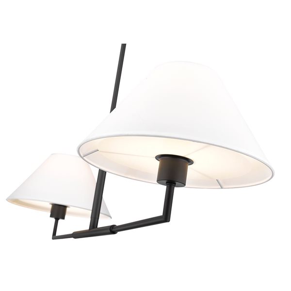 Z-Lite Leila 42-inMatte Black 2-Light Linear Chandelier