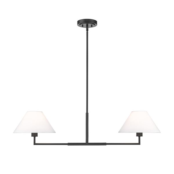 Z-Lite Leila 42-inMatte Black 2-Light Linear Chandelier